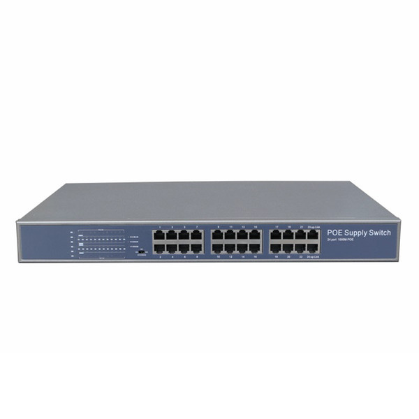 High quality cheap price 1U rackmount 24 ports passive poe switch 24v for cctv ip HD camera