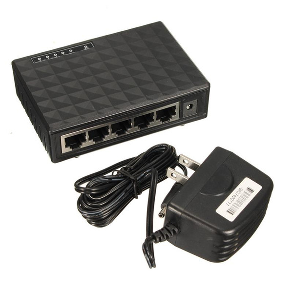 5 Ports 10/100/1000Mbps Base Gigabit Ethernet Network Switch Hub Plastic Mini Desktop High Performance Smart Adapter