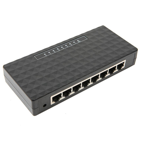 8 Ports 10/100Mbps Network Switch Fast Ethernet Network Switch RJ-45 LAN Hub MDI Full Half Duplex + AC Power Supply EU Plug