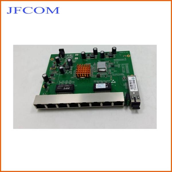 PCB board, PD with 8 ethernet ports, reverse POE optical network EPON ONU, 8 ports 10/100M PCB board