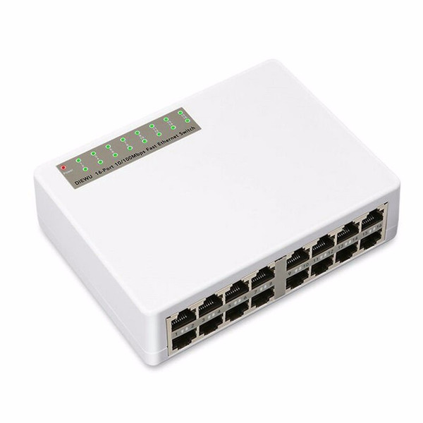 16 Ports Fast Ethernet LAN RJ45 Vlan 10/100Mbps Network Switch Switcher Hub Desktop PC