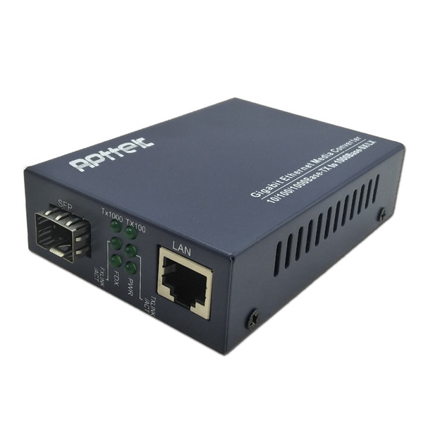 Gigabit Ethernet media converter 10/100/1000 Base-TX to 1000Base-FX Converter sfp slot supporting (not including sfp module)( APTTEK)(APT-11