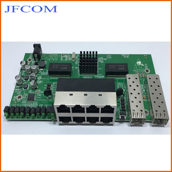 POE reverse switch board, 8 ports RJ45 10/100/1000M + 2 SFP ports, manageable