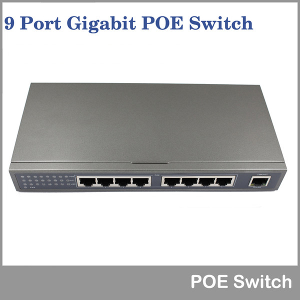 9 port gigabit poe switch IEEE802.3af/at active POE 8 port 48v 3a 150w for 8pcs 1080P 2MP 3MP 4MP 5MP 6MP HD ip camera