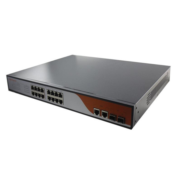 HYY7 250w power built-in 16+2 gigabit switch poe 1000mbps rj45/sfp for cctv security surveillance onvif nvr ip cameras