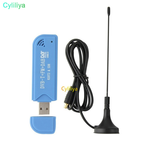 USB 2.0 Digital DVB-T SDR+DAB+FM HDTV TV Tuner Receiver Dongle Stick Antenna with IR Remote Control RTL2832U+R820T2 Wholesale