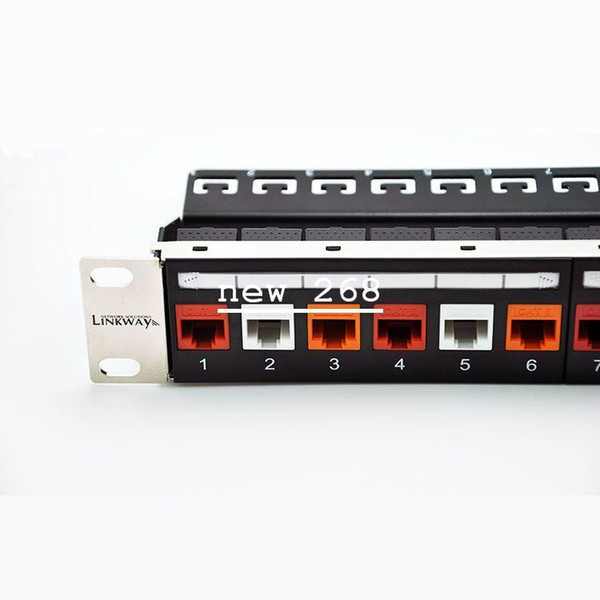 Freeshipping 24port CAT6 Gigabit Modular Patch Panel Incl. 24pcs RJ45 Tool-less Keystone Jacks (Mixed Color Jacks: Red+Orange+White)