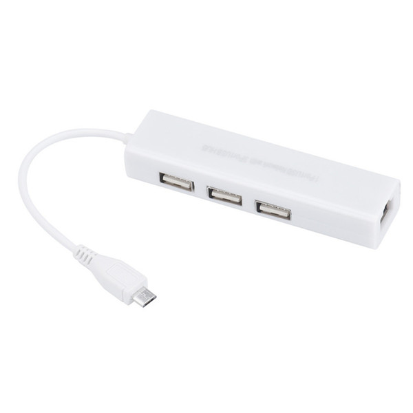 Hot Brand Micro USB to Network LAN Ethernet RJ45 Adapter with 3 Port USB 2.0 HUB Adapter