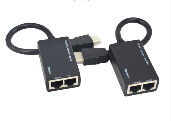 HDMI Cable Extender 2PCS/Set HDMI Over RJ45 CAT5e CAT6 Cable LAN Ethernet Balun Extender Repeater 1080p 3D 30M