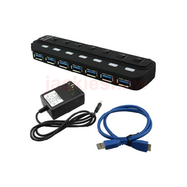 3.0 hub 7 ports Super hight Speed 5Gbps Splitter usb For PC laptop Computer peripherals Black