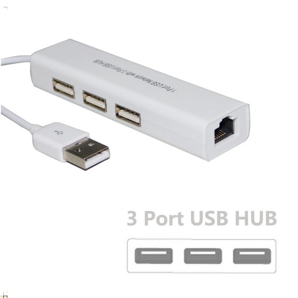 USB2.0 Ethernet with 3 Port USB 2.0 HUB to RJ45 Lan Network Card Adapter for Mac iOS Android PC RTL8152B