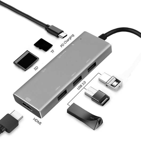 USB 3.0 Type C HUB for Huawei P20 Pro USB-C HDMI Micro SD/TF Card Reader Adapter for MacBook Pro Galaxy S9