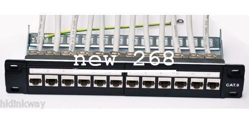 Freeshipping 10inch 12 port Cat6a Patch Panel Loaded Cat6a Keystone Jack&Cable Management Bar