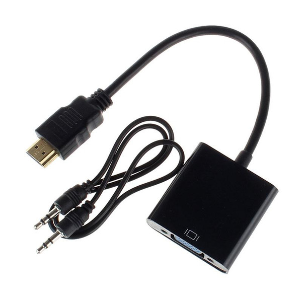 HDMI to VGA with 3.5mm Jack Audio Cable Video Converter Adapter For Xbox 360 PS3 PC Laptop DVD