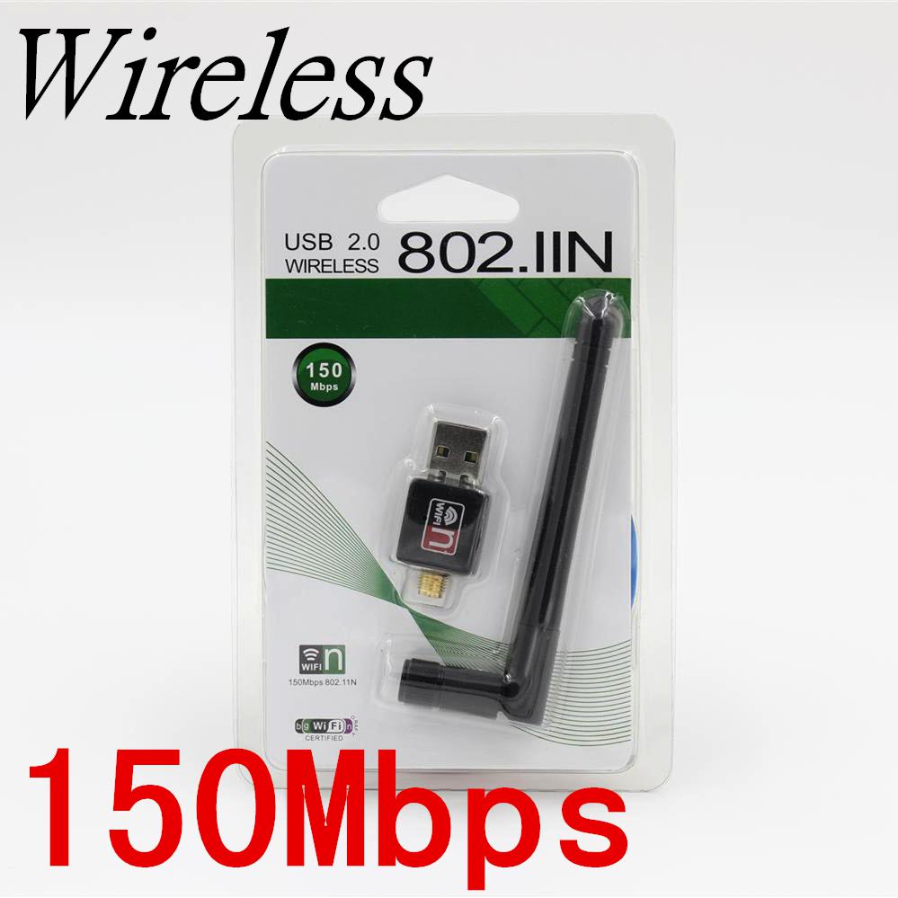 Free Shipping+ USB 150M mini WiFi Wireless Network Card 802.11 n/g/b LAN Adapter with Antenna Computer Accessories