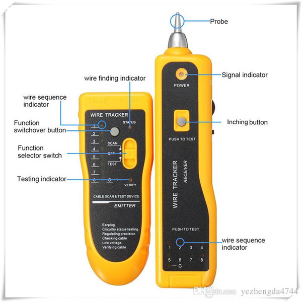 Wire Tracker Line Finder Cable Tester for Network Cable Collation Telephone Line Test with Low Battery Capacity Indication Hot Sale