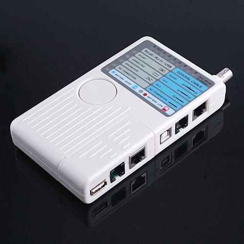 Network Cable Tester 4-in-1 Remote RJ11 RJ45 USB BNC LAN Network Cable Tester for UTP STP LAN Cables Phone Cable Tester Meter