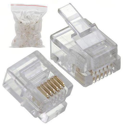 RJ12 Modular Plugs 6P6C for Solid 50 pcs Connectors H00037