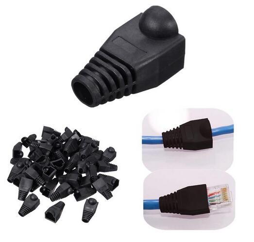 1000pcs Black Boot Cap Plug Head For RJ45 Cat5/6 Cable Connector Modular Network