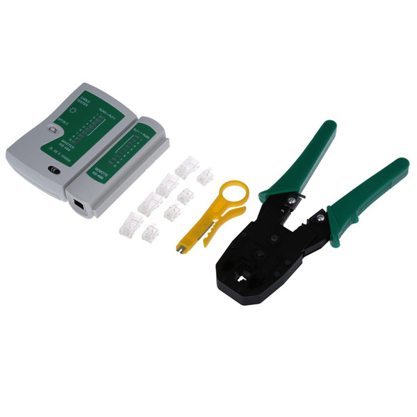 Cable Crimper Cable Tester Wire Stripper 8pcs Network Cable Heads Portable 4-in-1 Tool Kit Used for stripping the plastic surface of the net