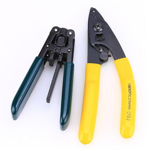 Fiber Optic Tool Kit FTTH Stripping and Double Holes Fiber Pliers Stripper Tool CFS-2 Steel Wire Cable Cutter Strip Miller APTK