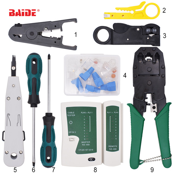 9 in 1 RJ45 RJ11 RJ12 CAT5 CAT5e Portable LAN Network Repair Tool Kit Utp Cable Tester AND Plier Crimp Crimper Plug Clamp PC