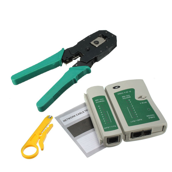 RJ45 RJ11 RJ12 CAT5 CAT5e Portable LAN Network Tool Kit Utp Cable Tester AND Plier Crimp Crimper Plug Clamp PC XXM8