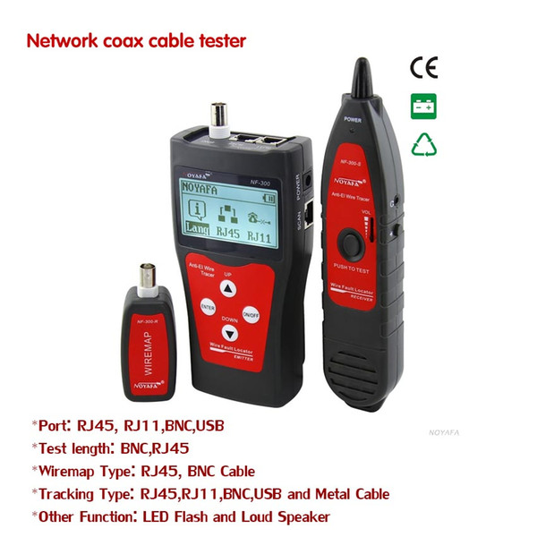 Wire Tracker BNC cable tester with cable lenght test BNC RJ45 cable tracer for RJ45 RJ11 BNC USB