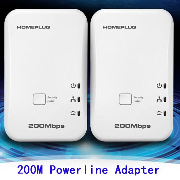 2pcs/lot 200Mbps Powerline Adapter Wall-mount Ethernet Network Homeplug Electric Adapter communication network adapters fast stable signals