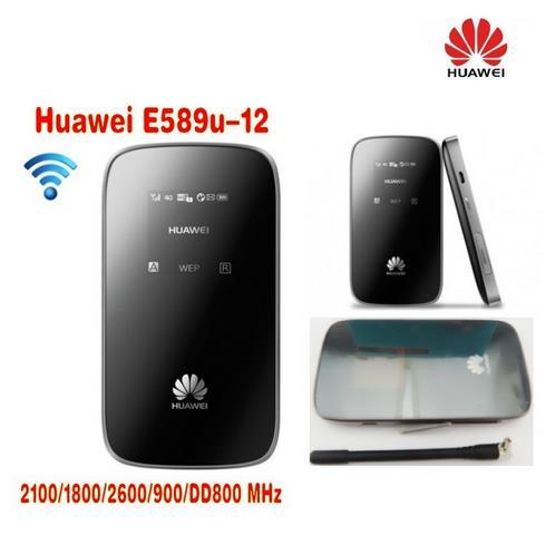 Huawei E589u-12 LTE FDD800/9001800/2100/2600Mhz HSPA+900/ 2100Mhz Cat3 100Mbps Wireless Mobile MiFi Modem plus antenna