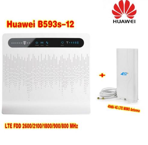 Huawei B593 B593s-12 4G LTE 100Mbps CPE Router with External 4G Antenna 49dbi 4G LTE Antenna