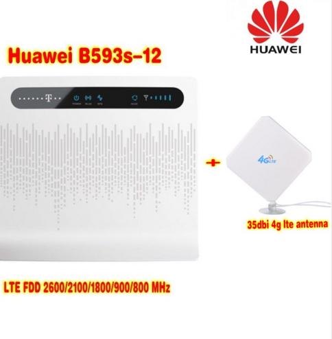 Unlocked Huawei B593 B593s-12 4G LTE 100Mbps CPE Router with External 4G Antenna 49dbi