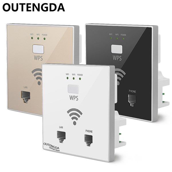 OUTENGDA 300Mbps in Wall WiFi Access Point Wireless Socket AP for Hotel WiFi Project Support AC Management RJ45 RJ11 WPS Encryption