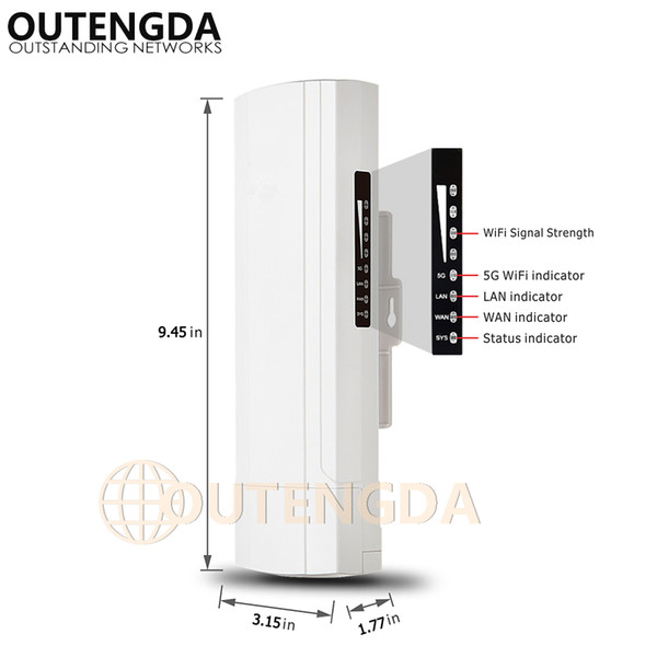 OUTENGDA 450Mbps 3Km Outdoor CPE AP 5.8Ghz WiFi Bridge Router Wireless Wi-fi Repeater 14dBi Antenna 24V Poe Adapter