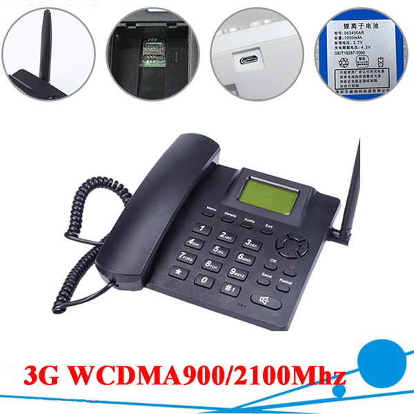 3G WCDMA900/2100Mhz 3G Desk Phone Dual Band Fixed Wireless 3G Desktop Telephone for Business Family with Rechargeable Battery