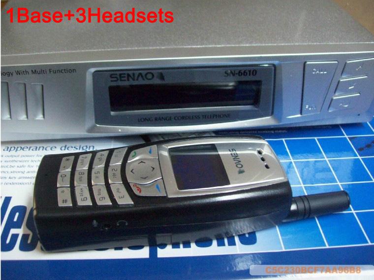 DHL freeshipping SENAO SN-6610 handheld cordless phone SN 6610 <1 base + 3 handsets Duplex Intercom>