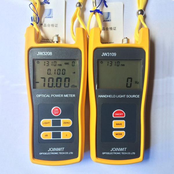 JW3109 Handheld Fiber Optical Light Source 1310/1550nm with FC/SC/ST/LC Connector and JW3208 Optical Power Meter