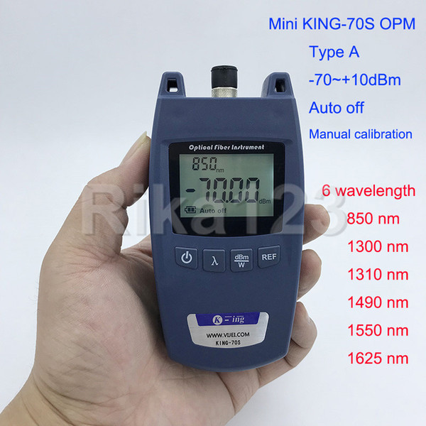 FTTH Mini KING-70S Type A OPM Optical Power Meter Fiber Optical Cable Tester -70dBm~+10dBm