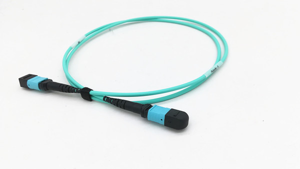 12 Cores MTP/MPO US CONEC connector Aqua Patch Cord for Monitoring System 1m length 3mm cable