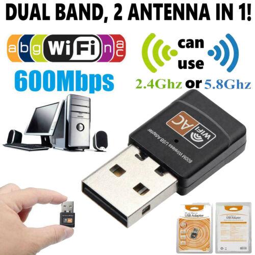 DHL Free Shipping 10pcs Wireless Lan USB PC WiFi Adapter Network 802.11AC 600Mbps Dual Band 2.4G / 5G RF