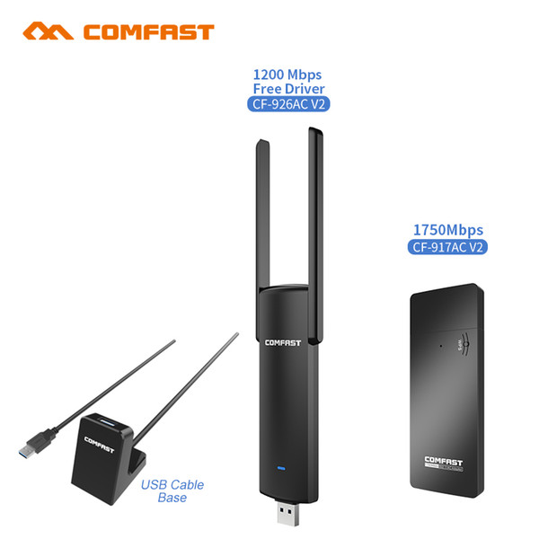 Dual Band 802.11ac 1200Mbps-1750Mbps USB3.0 2.4G/5.8GHz Gigabit Wireless-AC Wlan Laptop Desktop Wifi Antenna Lan Network Dongle