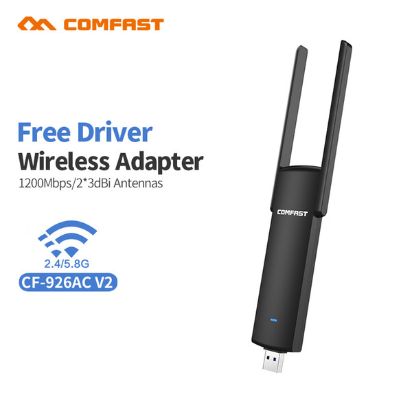 CF-926ACV2 Free driver Comfast Dual Band Wireless AC USB WiFi Lan dongle 5.8G 1200Mbps Wireless 802.11ac WIFI Wlan Adapter Card