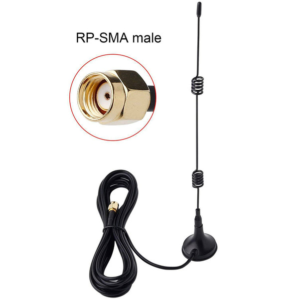 2.4G small suction cup antenna, wireless wifi card router security monitoring antenna, RF radio antenna (SMA connector, length of 3M)