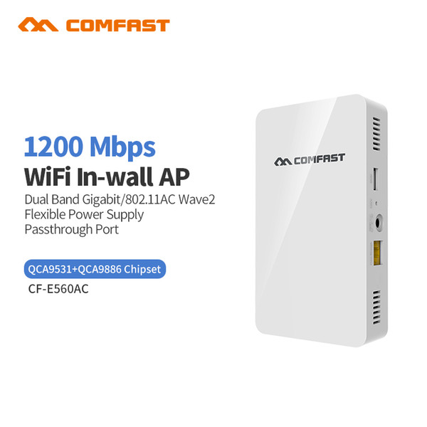 COMFAST CF-E560AC 1200Mbs Parede Incorporado AP Router 2.4G 5.8G Dupla faixa de Ponto de Acesso Sem Fio WI-FI Wave2 Carregador USB + 5 RJ45