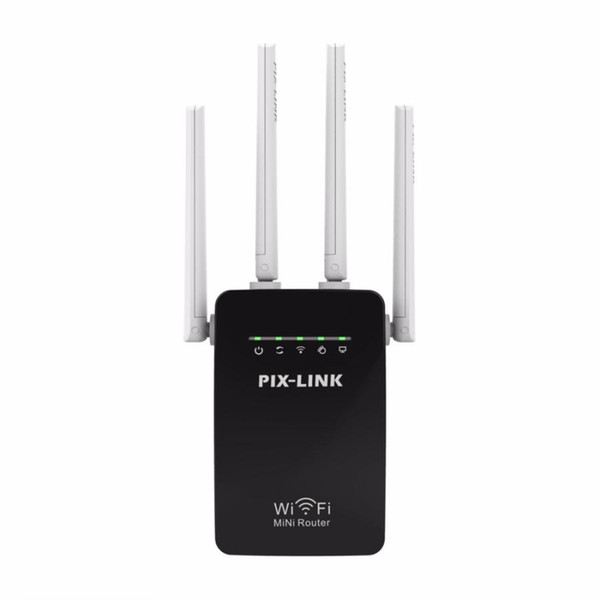 NEW Original PIX-LINK Home Mini 300Mbps Wireless WiFi Router Extender / AP Mode w/ 4 External Antennas Easy Setup WR09