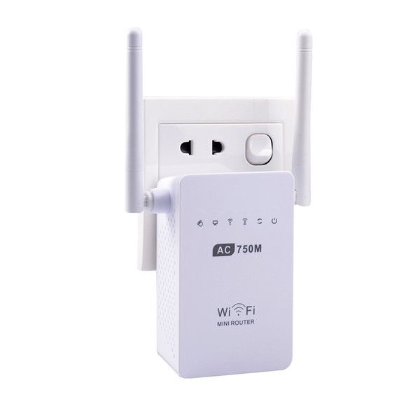 AC750 Dual Band Wi-Fi Range Extender Gigabit WiFi Repeater Router AP Booster 2 External Antennas 750Mbps 2.4G/5G for Any Routers