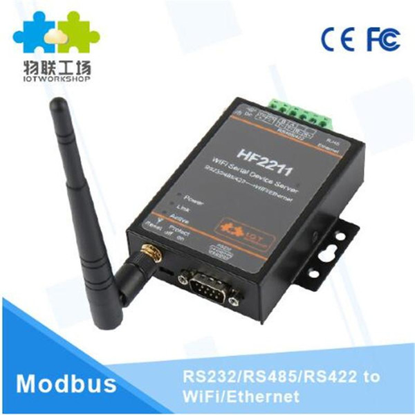 2211 Industrial Modbus Serial RS485 RS422 to WiFi Ethernet Converter Device TCP IP Telnet 4M Flash DTU Connector