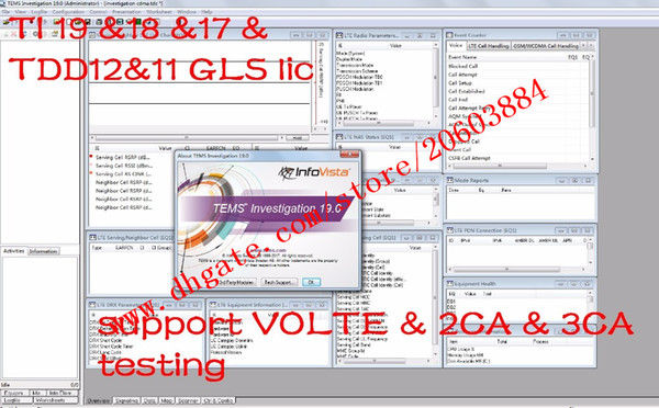 TEMS Investigation 20 & 19 & 18 & 17 + TEMS discovery 12 / 11 GLS license ( LOCK PC ) full functions + Support volte / CA ..ect testing