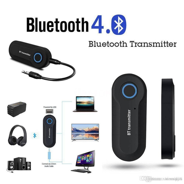 Mini Black Wireless Bluetooth Transmitter Stereo Audio Music Adapter for TV Phone