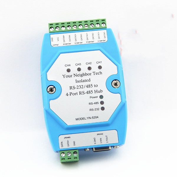 Free shipping 1pcs Isolated RS-232/RS485 to 4 Port RS485 Hub Industrial Ethernet module